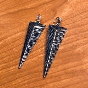 Triangular Snakeskin Earrings